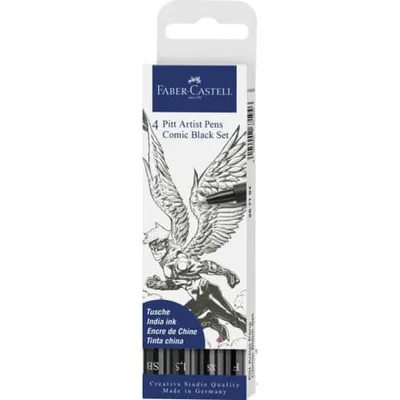Produktbild von FABER-CASTELL Tuschestift PITT artist pen 4er Etui Comic
