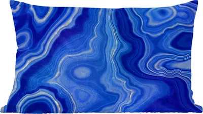Produktbild von MuchoWow® Zierkissen Sofakissen Wohnzimmer Dekokissen 60x40 cm Blau - Achat - Steine - Kopfkissen - Polster mit Foto