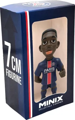 A boxed collectible figurine of a football player.