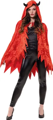 Produktbild von Teufel Cape Lilith mit Kapuze und Hörnern