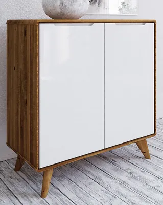 Produktbild von Kommode Timaru 06 Wildeiche geölt / Weiß, teilmassiv - Abmessungen: 92 x 90 x 40 cm (H x B x T)