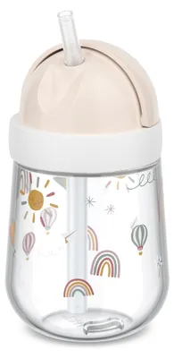 Immagine prodotto di Mepal Mio, bicchiere con cannuccia per bambini piccoli, modello Mio, 300 ml, design "sole e arcobaleno", dimensioni Ø80 x 198, codice prodotto 108014065245