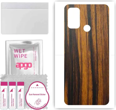 Produktbild von apgo Rückseite Schutzfolie, Skin, kompatibel mit Oppo A53 (2020), Hinten Displayschutzfolie aus Vinylfolie, kratzfest, einfache Montage - Tigerwood