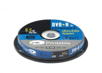 Produktbild von Intenso 1x10 DVD+R 8,5 GB 8x Double Layer s potlačou, škatuľka