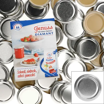 Produktbild von 50er Deckelset TO66 Silber Deckel für Sturzgläser Rundrand Einkochen Konservieren Ersatzdeckel