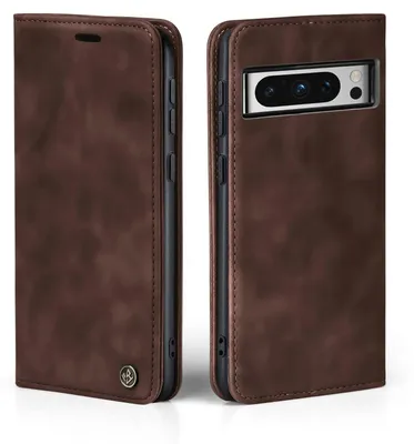 Produktbild von Handy Hülle für Google Pixel 8 Pro Klapphülle Bookcase Flip Cover Handy Tasche Etui Farbe: Dunkelbraun