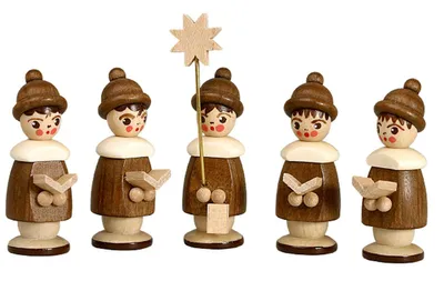 Produktbild von Miniaturfiguren 5 Kurrendefiguren natur Höhe 3,7cm NEU