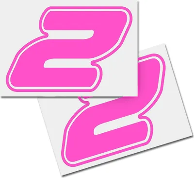 Produktbild von Startnummer Aufkleber 2er Set, Schrift Assen, # 2 pink