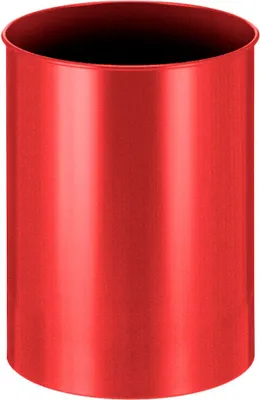 Produktbild von Stillvoller runder Metall Papierkorb | 30 Liter, HxØ 47x33,5cm | Rot