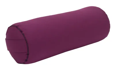 Produktbild von yogabox Yoga und Pilates Bolster / Yogarolle D - regional hergestellt - aubergine 65 x 22 x 22 cm Buchweizenschalen