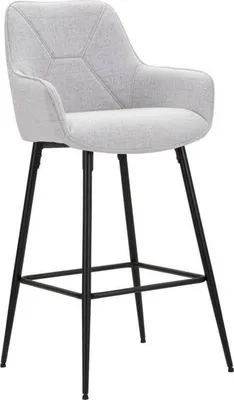 Produktbild von Set mit 2 Moore Hocker, Verstellbarer Sitz, Barhocker, Hochstuhl, 55x55 h109 cm, Schwarz und Grau