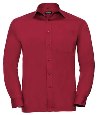Image de Russell Collection - Chemise « Classic » à manches longues pour homme LT5374 (3XL) (rouge)