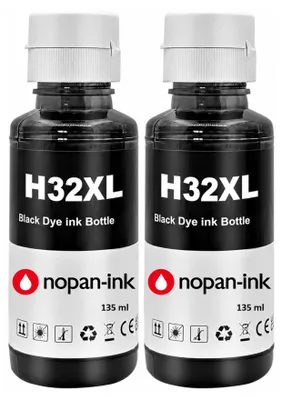 Image de Bouteille d'encre HP 32XL 32 XL 1VV24AE compatible pour HP Smart Tank 455 457 500 513 530 Noir Haute capacité Pack 2 x 135 ml