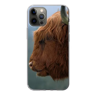 Produktbild von MuchoWow® Handyhülle Schutzhülle Hülle für iPhone 13 Pro Schottische Highlander - Tiere - Nebel Silikon Softcase Handy Hülle - Handy-Tasche