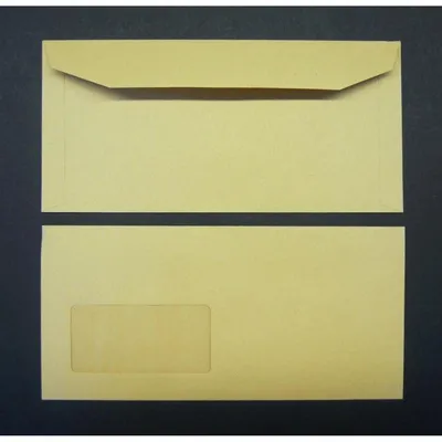 Produktbild von Kuvertierhüllen 114x235mm 80g/qm gummiert Sonderfenster VE=1000 Stück braun