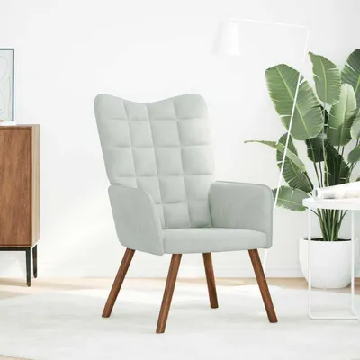 Image de vidaXL Fauteuil relax gris clair velours