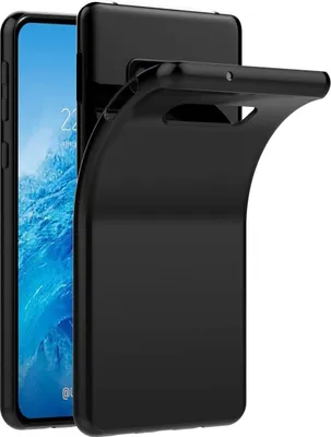 A black phone case is shown partially covering a smartphone.