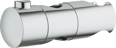 A chrome-plated shower slide element on a white background.