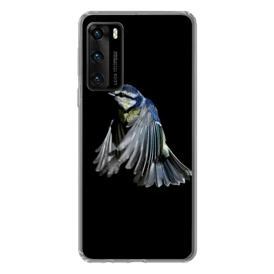 Produktbild von MuchoWow® Handyhülle Schutzhülle Hülle für Huawei P40 Vögel - Federn - Schwarz Silikon Softcase Handy Hülle - Handytasche