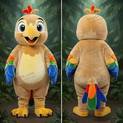 Produktbild von Flauschiger MASTICOT brauner Papageien-Maskottchen