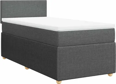 Produktbild von vidaXL Boxspringbett mit Matratze Dunkelgrau 100x200 cm Stoff