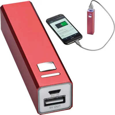 Produktbild von Powerbank aus Aluminium 2.200 mAh / Farbe: rot