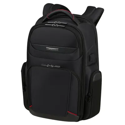 A black Samsonite PRO-DLX 6 Laptop-Rucksack is shown against a white background.