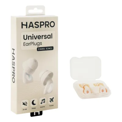 Produktbild von Haspro Silikon Ohrstöpsel SNR 29 dB – Wiederverwendbar – Sand Beige