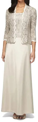 Produktbild von Alex Damen Long Mock Jacket Dress With Satin Skirt Kleid fr besondere Anlsse, Ta