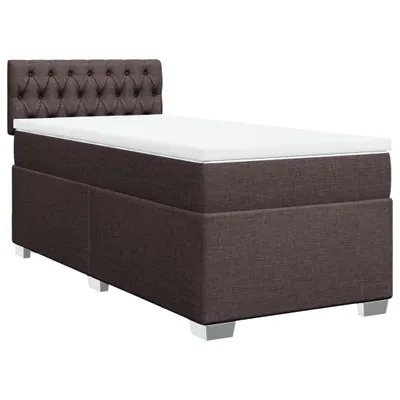 Productafbeelding van vidaXL Boxspringbed met matras, donkerbruin, 100x200 cm, met stoffen bekleding