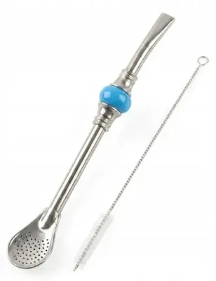 Immagine prodotto di Lampadina per infusore di yerba mate - Blu, 19 cm, con pulitore