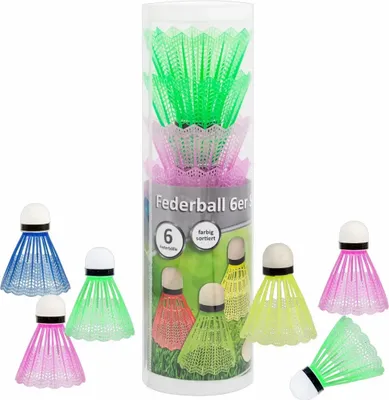 Produktbild von Federbälle farbig sortiert, 6er Set - je 2 Stück