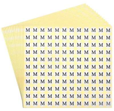 Buchstaben-Sticker, 1980 Stück, 13 mm, rund, selbstklebend