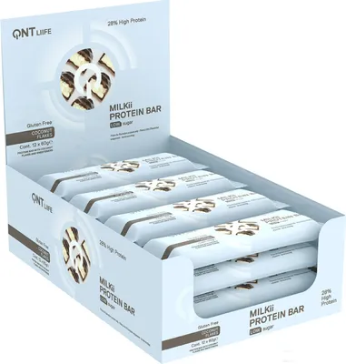 Produktbild von QNT MILKii Protein Bar (12x60g) Coconut Flakes - Riegel - Protein-Riegel