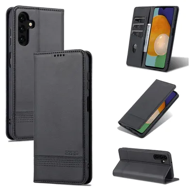 Image de Galaxy A14 5G Case, portefeuille avec fermeture magnétique et support, étui en cuir pour Samsung Galaxy A14 5G noir