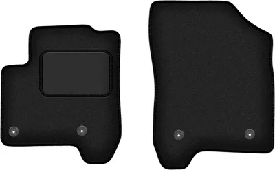 Image de Tapis de sol avant velours sur-mesure pour Citroen C3 Picasso (2008-2017, monospace) noir, jeu 2 pièces, fixations - STANDRAD