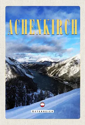 Produktbild von vianmo Holzschild 30x20 cm Achenkirch Österreich SkiSchnee Bildmotiv Reisemotiv Abenteuer Reisen