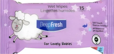 Produktbild von Feuchttücher für Kinder, 15 Stück. Deep Fresh LITTLE LAMB schützt, pflegt und spendet Feuchtigkeit.