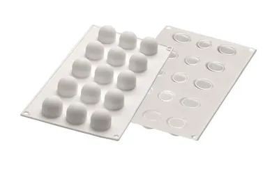 Produktbild von Backform Pralinenform Silikon für Trüffel in Kugelform Layout 3x5=15 Mulden Lebensmittelecht BPA-frei