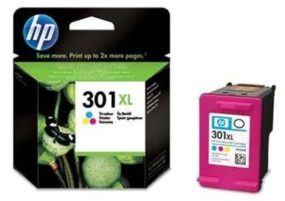 Zdjęcie produktu dla HP 301XL oryginalny wkład atramentowy trójkolorowy XL, Wysoka (XL) wydajność, Cyjan, Purpurowy, Żółty, Atrament barwnikowy, 6 ml, 1 szt., 300 stron(y)