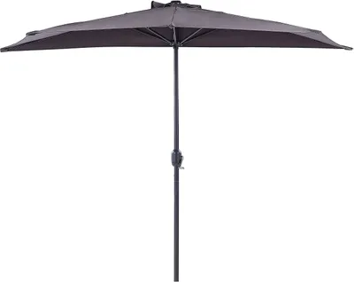 Produktbild von BELIANI Parasol półokrągły ogrodowy szary poliester stalowa rama 270 cm na balkon patio nowoczesny design