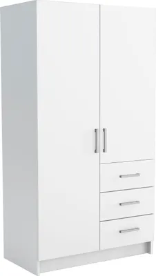 Produktbild von Masseno Drehtürenschrank PINELLO 96/177/50 cm 2-türig Schlafzimmer Schrank Kleiderschrank Weiß