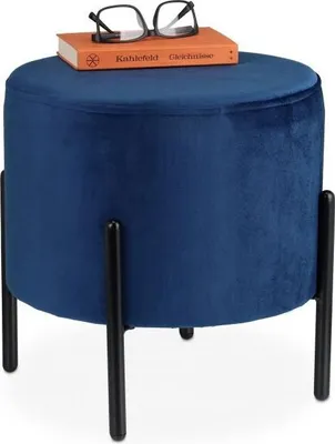 Image de Tabouret en velours bleu