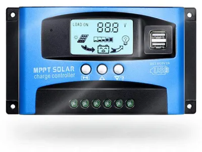 Solar-Laderegler 100A, 12V/24V, LCD-Display, doppelter USB