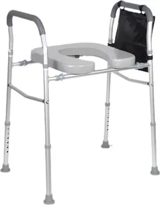 Immagine prodotto di Rialzo per WC con braccioli - Sedile per WC - Regolabile in altezza e larghezza - Antiscivolo - Struttura robusta e rinforzata - Facile da montare - Per anziani e persone con disabilità