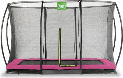 Obrázok produktu pre Trampolína EXIT Silhouette 244 x 366 cm, s bezpečnostnou sieťou, trampolína na zem, obdĺžniková, pre deti, ružová