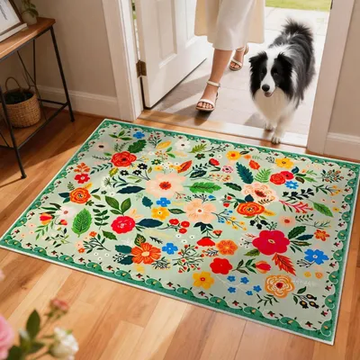Obrázek produktu pro Podlahová rohož do interiéru, rozměry 91 x 60 cm, omyvatelná, plochá, protiskluzová