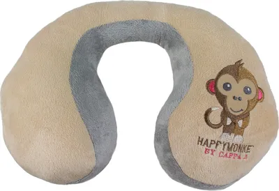 Image de Coussin de nuque HAPPY MONKEY, couleur beige