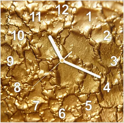 Produktbild von Wanduhr aus Glas mit Motiv Goldene Struktur- 30 x 30 cm - inkl. Aufhängesystem