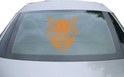 Produktbild von Indigos UG - Aufkleber Heckscheibe & Motorklappe DE2277 - orange - 600x500 mm - Teufel - Auto Scheiben Fenster Heckklappe Tuning Racing JDM - Die cut